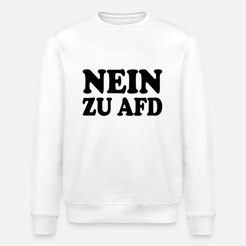 No to afd - Stanley/Stella ROLLER Unisex Organic Sweatshirt - white