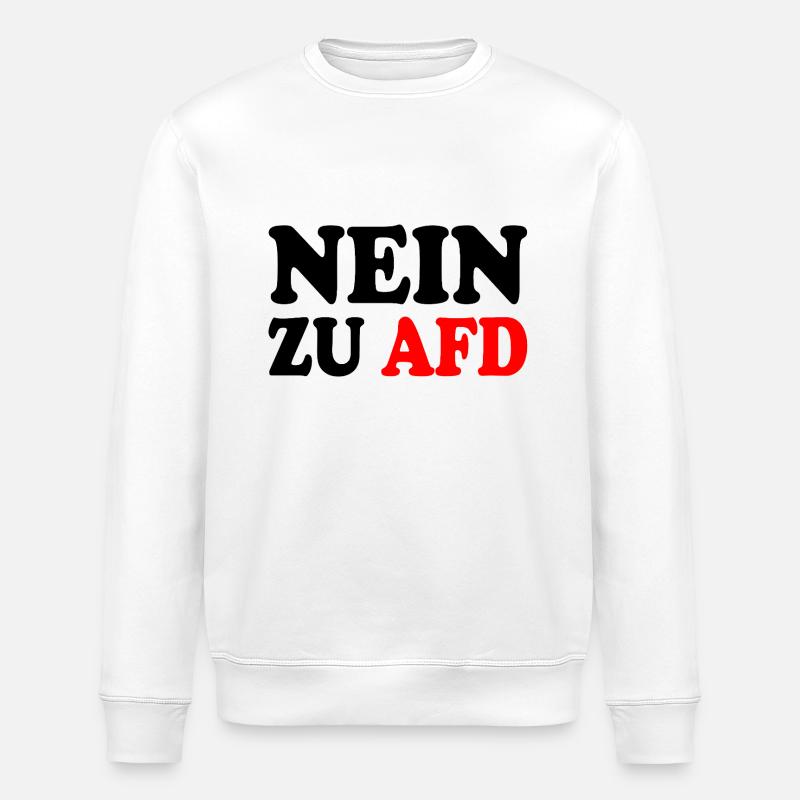 Nein zu afd - Stanley/Stella Unisex Bio-Sweatshirt ROLLER - Weiß