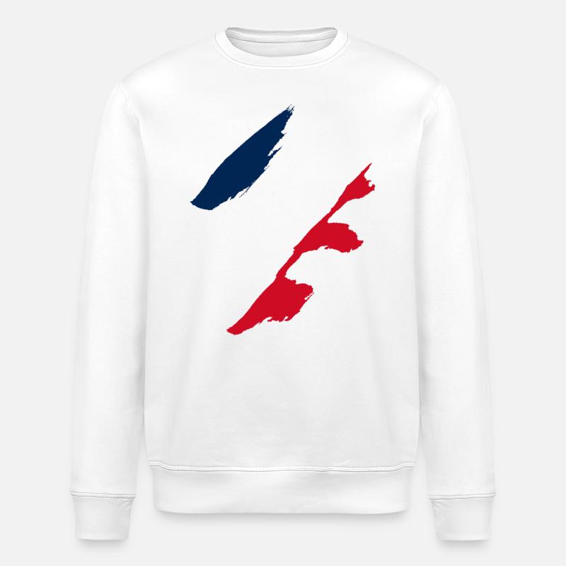 Frankreich Flagge - Stanley/Stella Unisex Bio-Sweatshirt ROLLER - Weiß