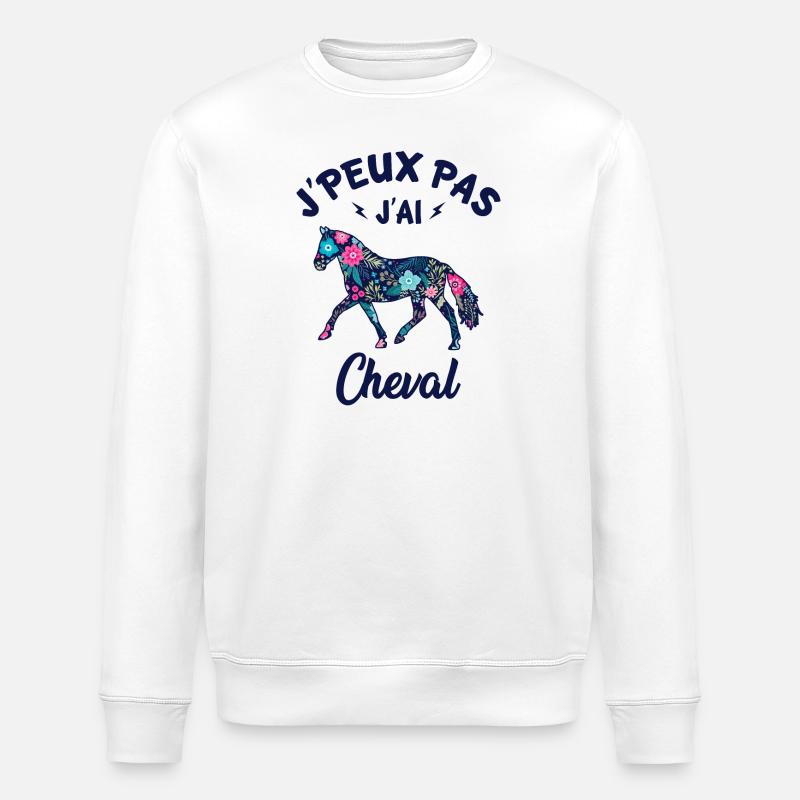 j'peux pas j'ai cheval - Sweat bio ROLLER Stanley/Stella Unisexe - blanc