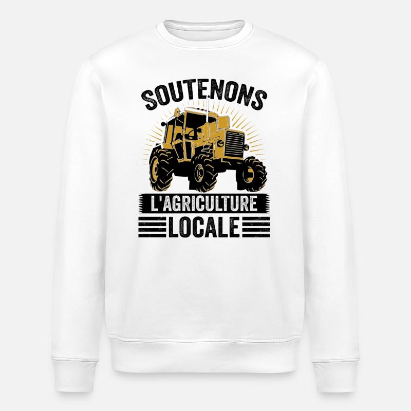 Let's support local agriculture - Stanley/Stella ROLLER Unisex Organic Sweatshirt - white
