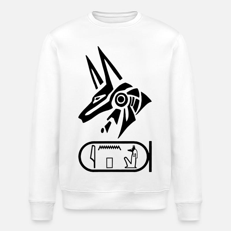 God Anubis (black) - Stanley/Stella ROLLER Unisex Organic Sweatshirt - white