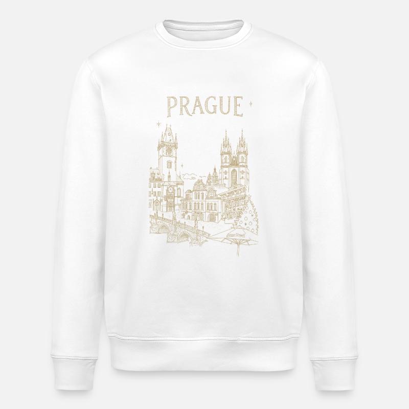 Stilisierte Prag - Stanley/Stella Unisex Bio-Sweatshirt ROLLER - Weiß