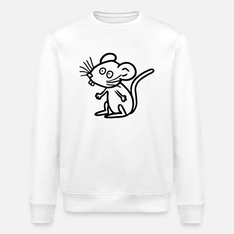 Ratte Maus - Stanley/Stella Unisex Bio-Sweatshirt ROLLER - Weiß