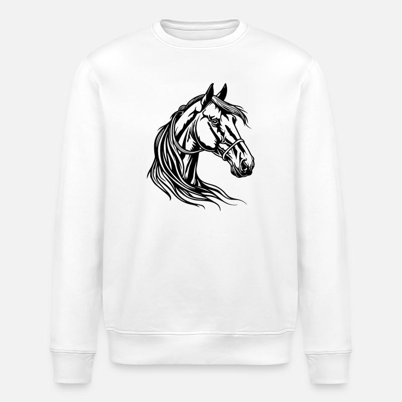 Cheval Tête de cheval - Sweat bio ROLLER Stanley/Stella Unisexe - blanc