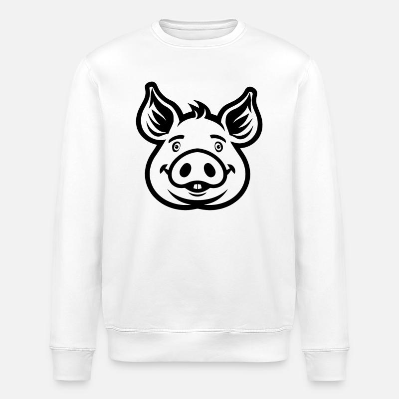 Schwein Schweinchen - Stanley/Stella Unisex Bio-Sweatshirt ROLLER - Weiß