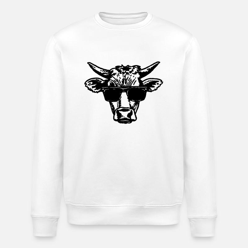 Kuh Kühe - Stanley/Stella Unisex Bio-Sweatshirt ROLLER - Weiß