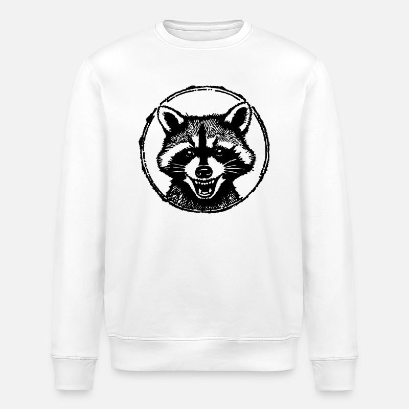Waschbär - Stanley/Stella Unisex Bio-Sweatshirt ROLLER - Weiß