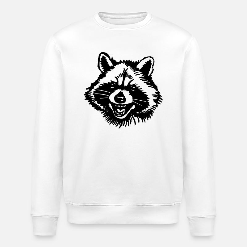 Waschbär - Stanley/Stella Unisex Bio-Sweatshirt ROLLER - Weiß