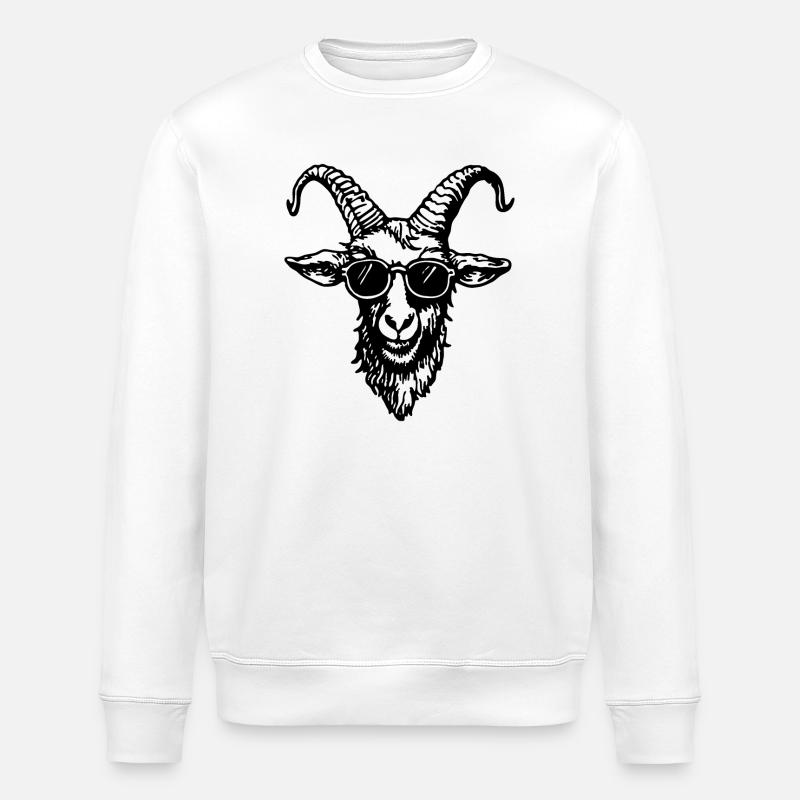 Ziege Steinbock Ziegenbock - Stanley/Stella Unisex Bio-Sweatshirt ROLLER - Weiß