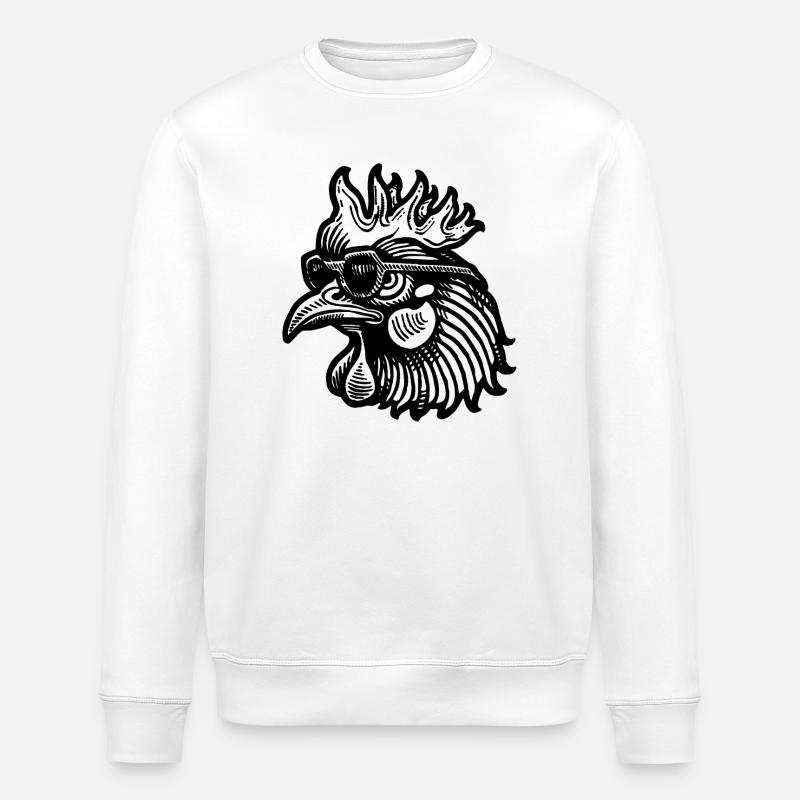 Huhn Hühnerstall - Stanley/Stella Unisex Bio-Sweatshirt ROLLER - Weiß