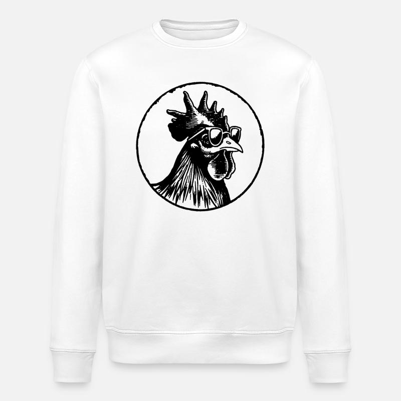 Huhn Hühnerstall - Stanley/Stella Unisex Bio-Sweatshirt ROLLER - Weiß