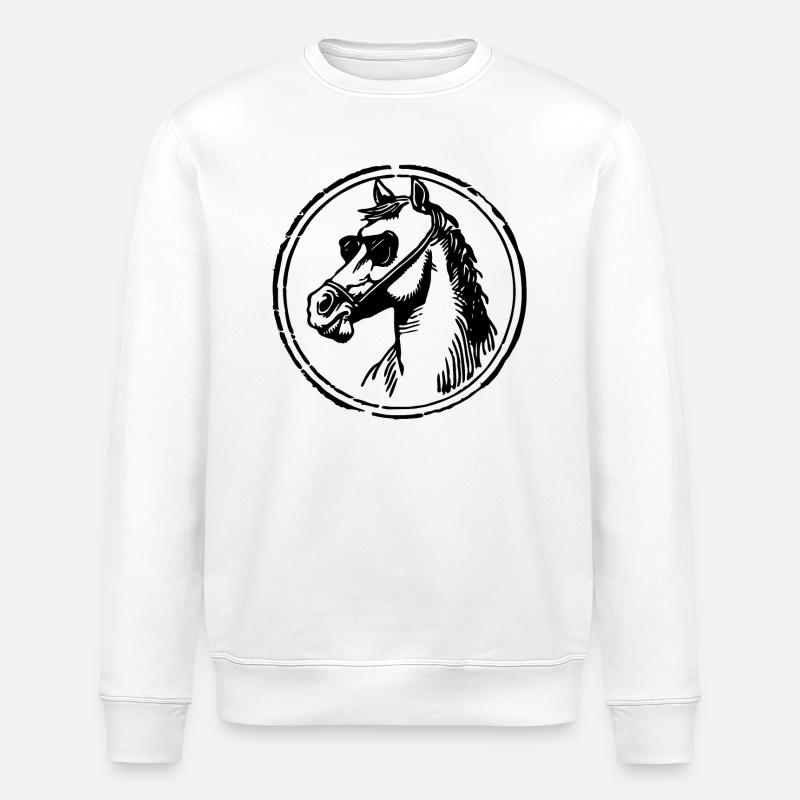 Cheval Chevaux Tête de cheval - Sweat bio ROLLER Stanley/Stella Unisexe - blanc