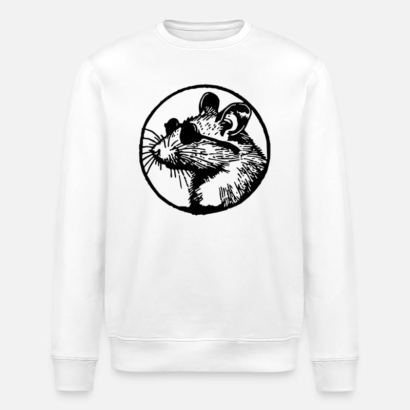 Mouse Rat - Stanley/Stella ROLLER Unisex Organic Sweatshirt - white