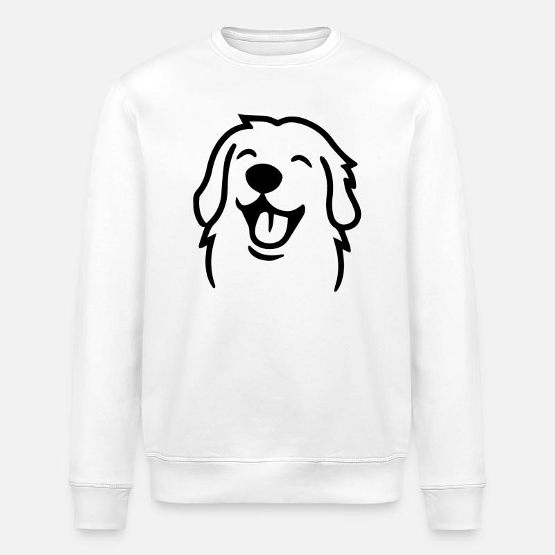 Golden Retriever Chien Chiens - Sweat bio ROLLER Stanley/Stella Unisexe - blanc