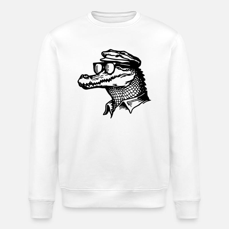 Crocodile Alligator - Sweat bio ROLLER Stanley/Stella Unisexe - blanc