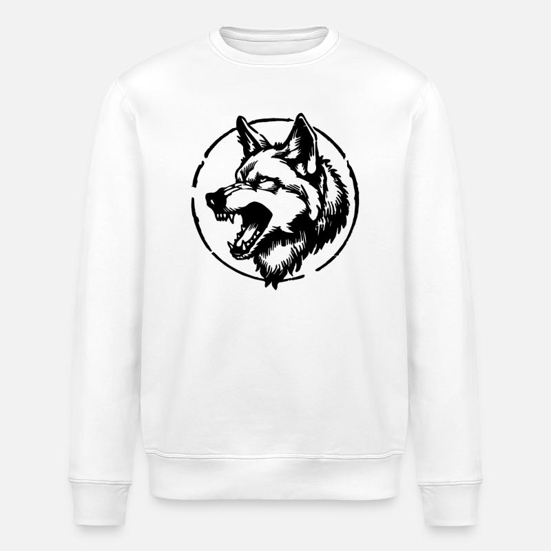 Wolf - Stanley/Stella ROLLER Unisex Organic Sweatshirt - white