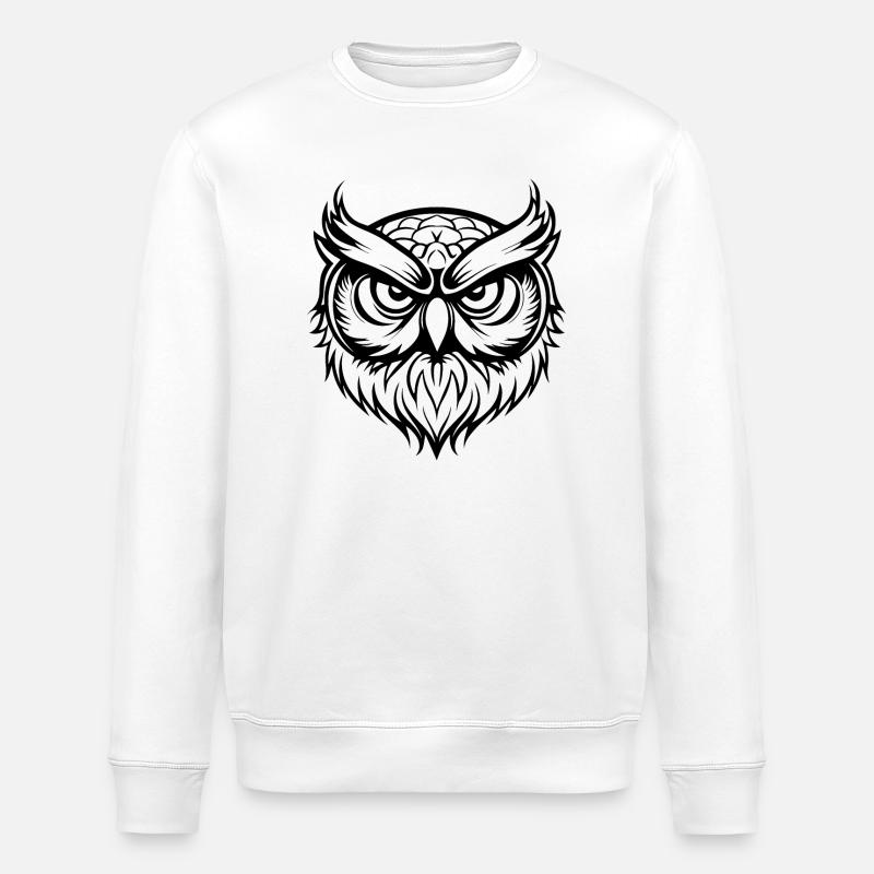 Owl - Stanley/Stella ROLLER Unisex Organic Sweatshirt - white