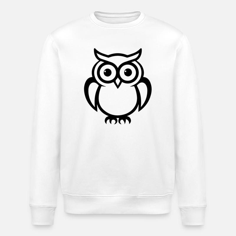 Eule Eulen Vogel - Stanley/Stella Unisex Bio-Sweatshirt ROLLER - Weiß