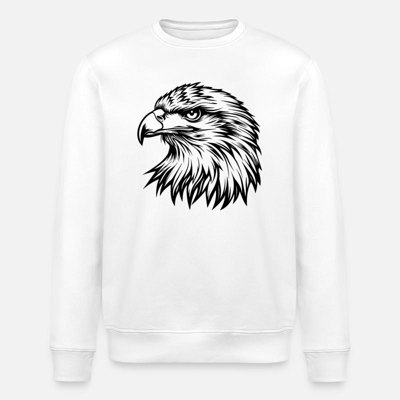 Eagle Eagle Head - Stanley/Stella ROLLER Unisex Organic Sweatshirt - white