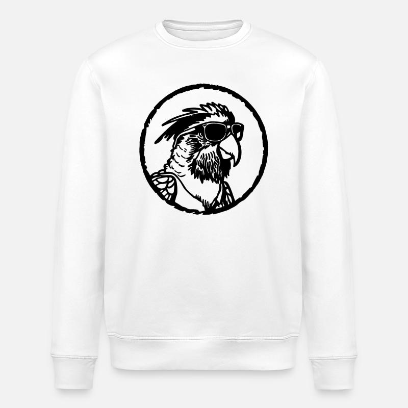 Perroquet oiseau - Sweat bio ROLLER Stanley/Stella Unisexe - blanc