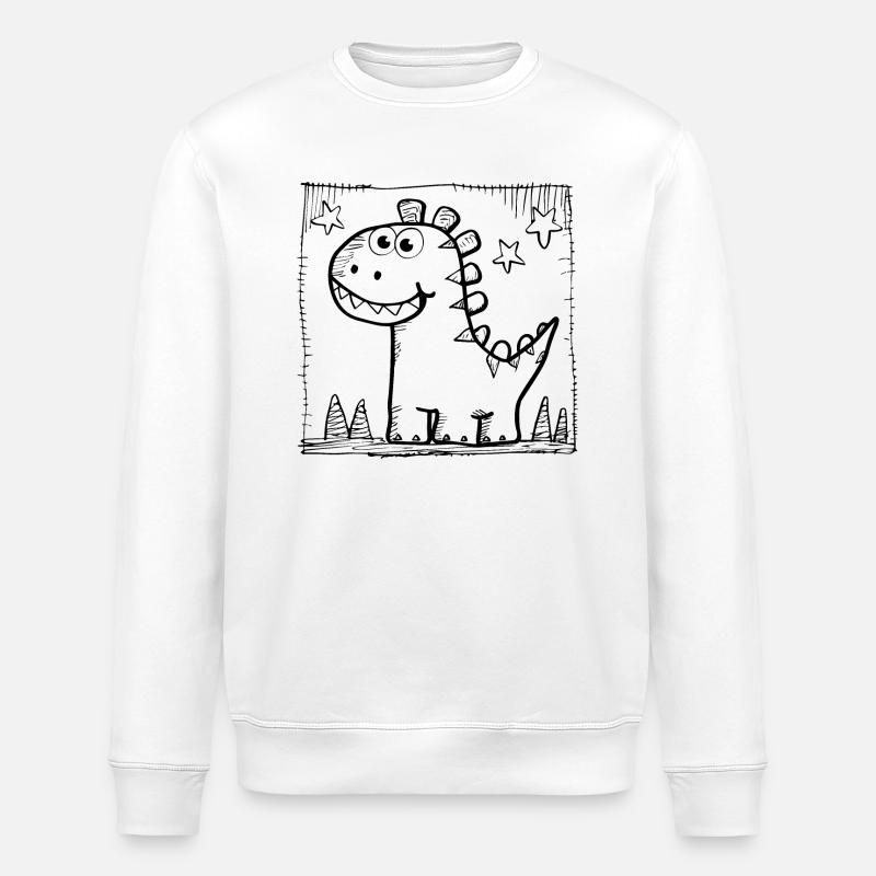 Dinosaur Dino - Stanley/Stella ROLLER Unisex Organic Sweatshirt - white