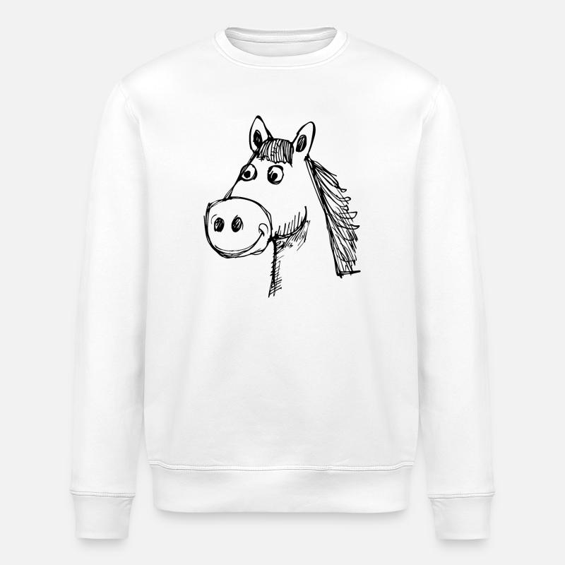 Cheval Chevaux Équitation Cavalier - Sweat bio ROLLER Stanley/Stella Unisexe - blanc