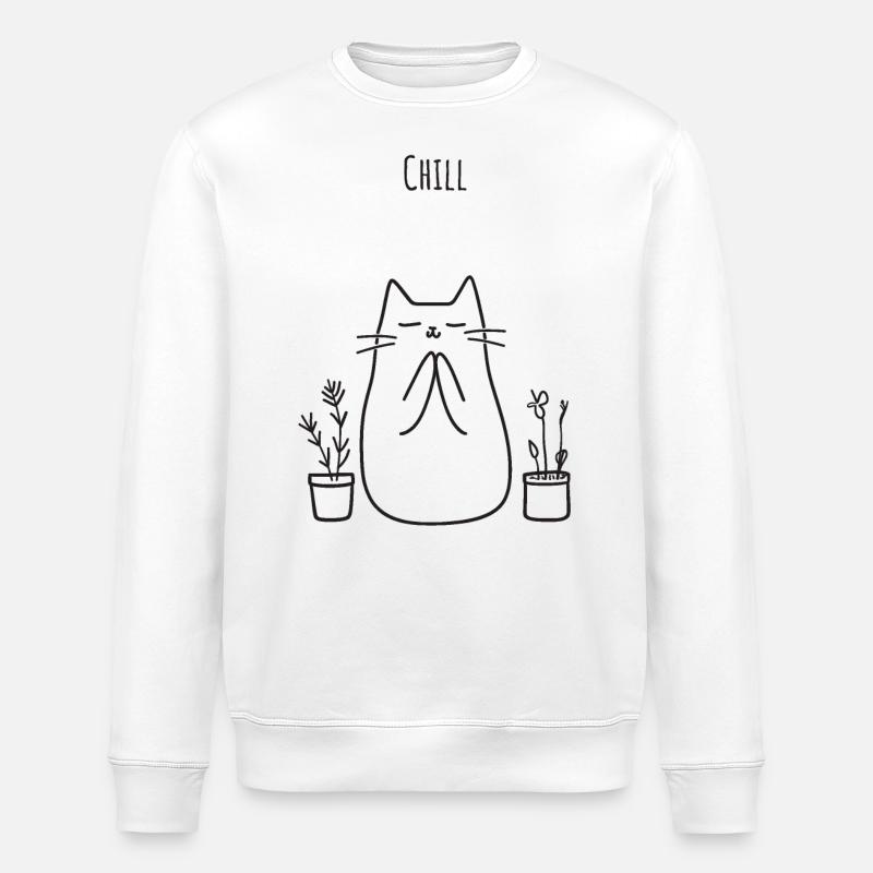 Chat froid - Sweat bio ROLLER Stanley/Stella Unisexe - blanc