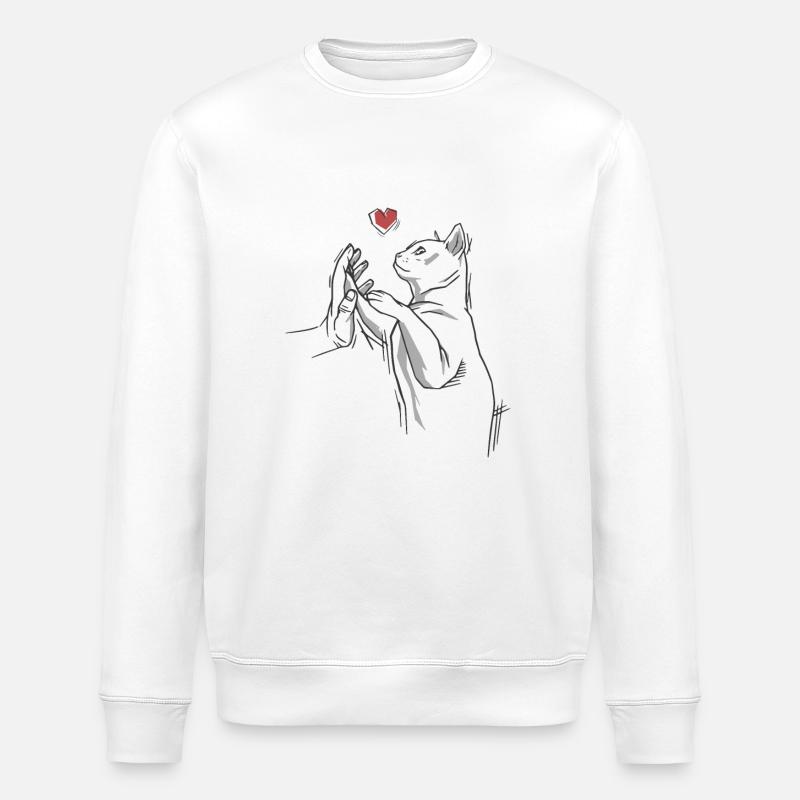 Cat cat - Stanley/Stella ROLLER Unisex Organic Sweatshirt - white