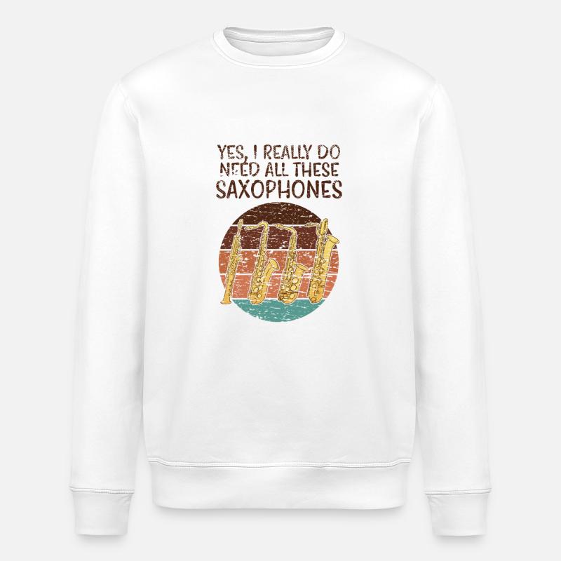Saxophone Arten - Stanley/Stella Unisex Bio-Sweatshirt ROLLER - Weiß