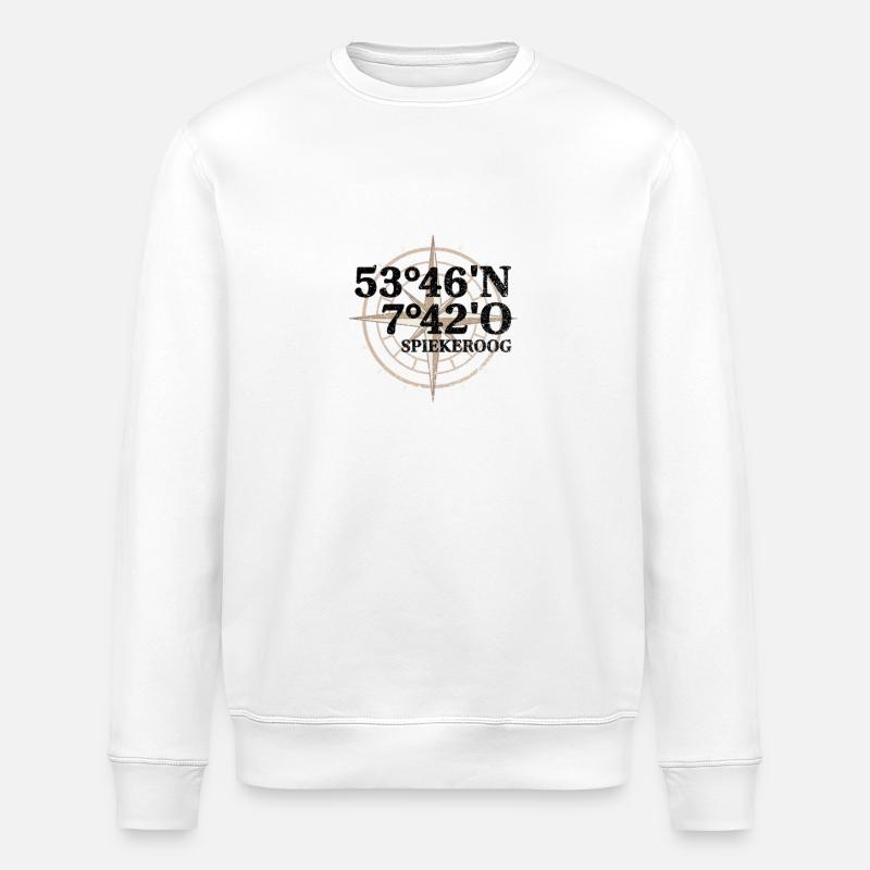 Coordonnées de Spiekeroog - Sweat bio ROLLER Stanley/Stella Unisexe - blanc