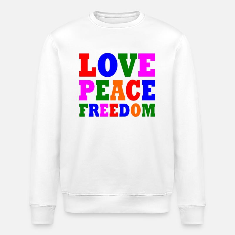 Love peace freedom - Stanley/Stella Unisex Bio-Sweatshirt ROLLER - Weiß