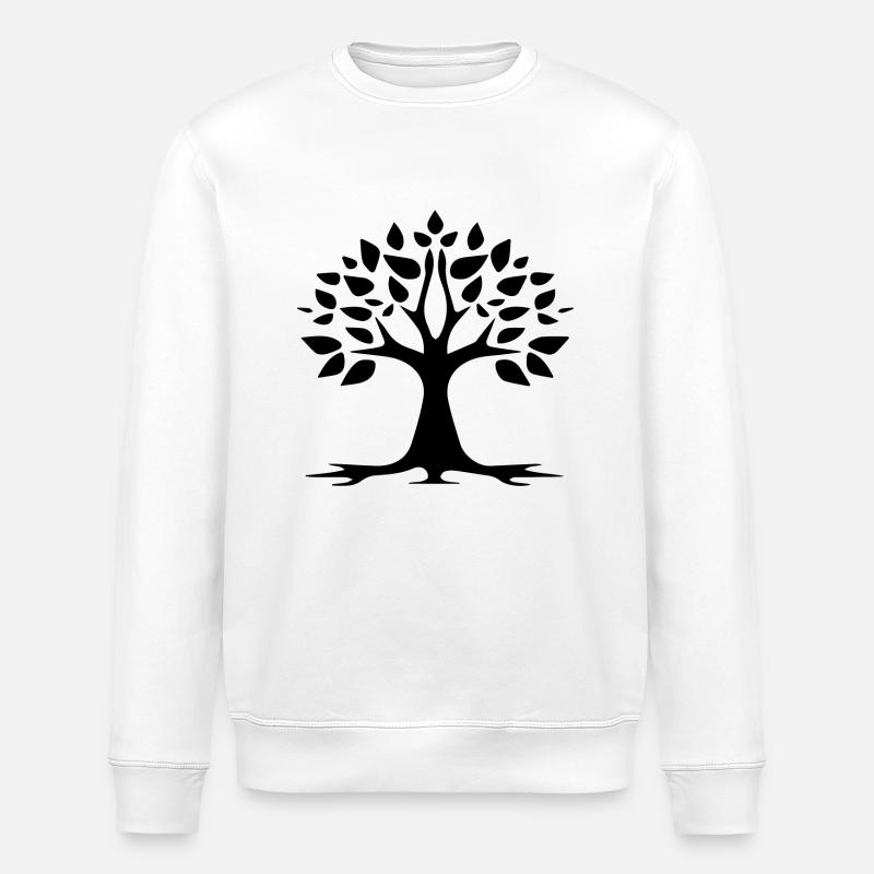 Stylized Tree Simple Tattoo Logo - Sweat bio ROLLER Stanley/Stella Unisexe - blanc
