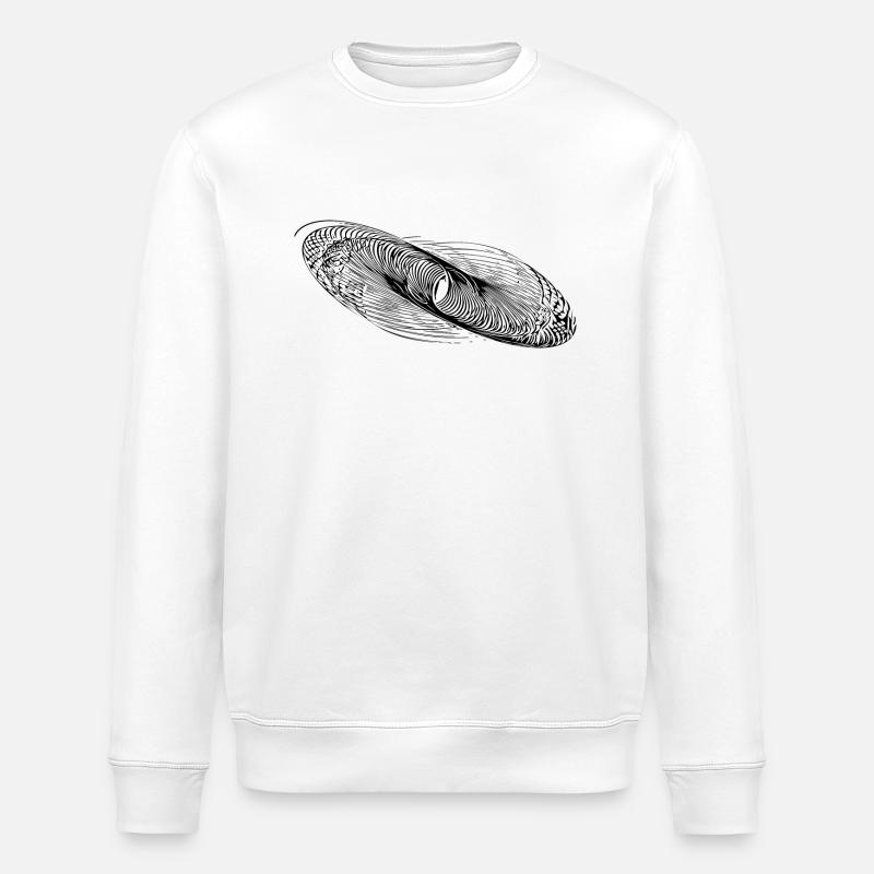 Geometric Circle Lines Ellipses - Stanley/Stella ROLLER Unisex Organic Sweatshirt - white