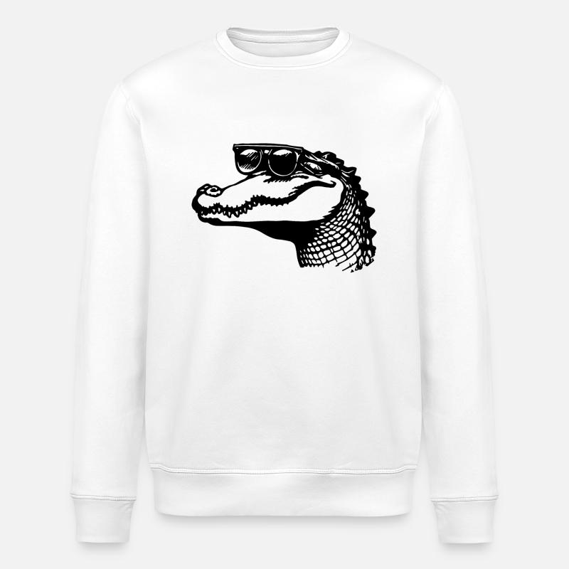 Krokodil Alligator - Stanley/Stella Unisex Bio-Sweatshirt ROLLER - Weiß