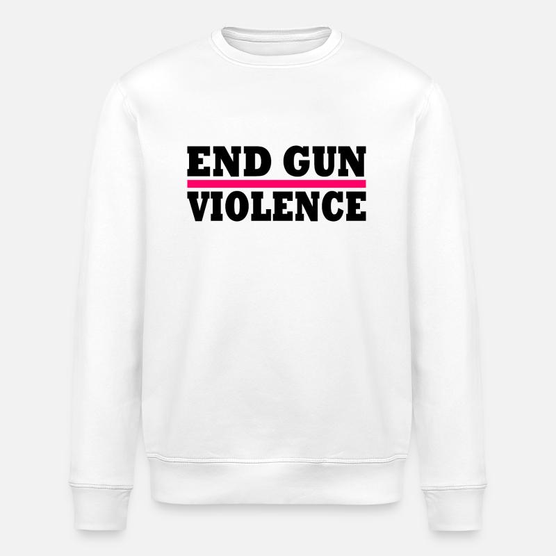 End gun violence - Stanley/Stella ROLLER Unisex Organic Sweatshirt - white