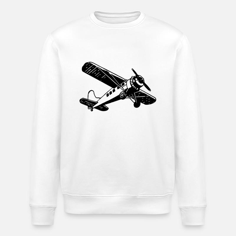 Flugzeug Pilot Flugplatz Flugsport - Stanley/Stella Unisex Bio-Sweatshirt ROLLER - Weiß