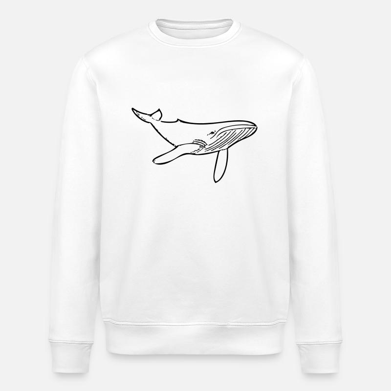Baleine - Sweat bio ROLLER Stanley/Stella Unisexe - blanc