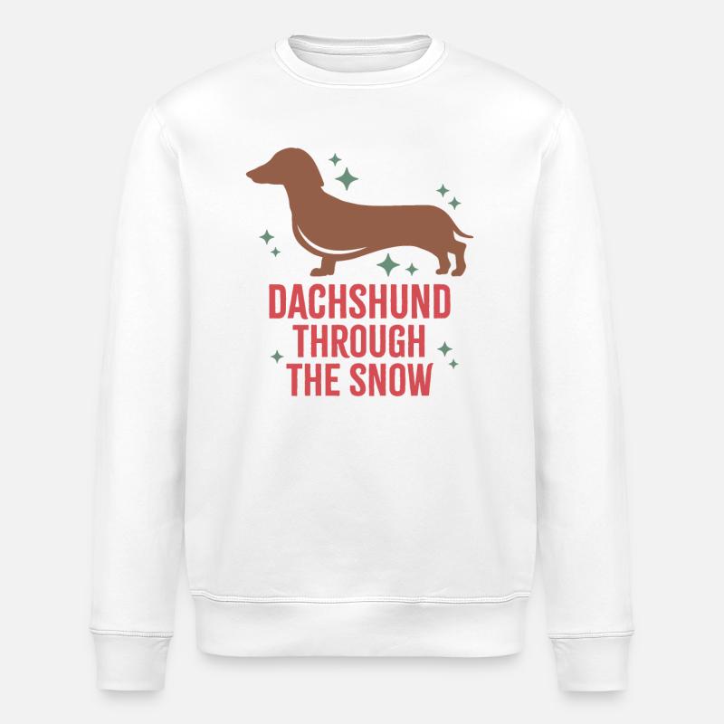 Dackel durch den Schnee - Stanley/Stella Unisex Bio-Sweatshirt ROLLER - Weiß