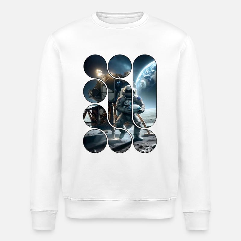 Retour sur la Lune - Sweat bio ROLLER Stanley/Stella Unisexe - blanc
