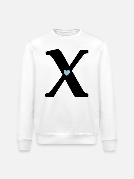 Letter X Initial point - Stanley/Stella ROLLER Unisex Organic Sweatshirt - white