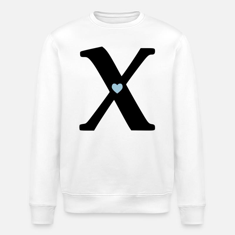 Buchstabe X Anfangsbuchstabe - Stanley/Stella Unisex Bio-Sweatshirt ROLLER - Weiß