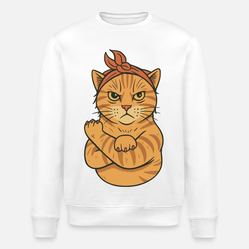 Power Cat - Stanley/Stella Unisex Bio-Sweatshirt ROLLER - Weiß