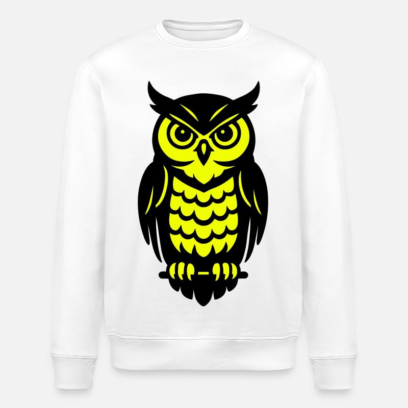 Pop Art Owls Design - Stanley/Stella ROLLER Unisex Organic Sweatshirt - white