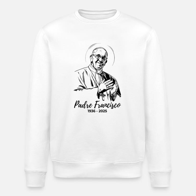 Pope Francis gives his blessing - Stanley/Stella ROLLER Unisex Organic Sweatshirt - white