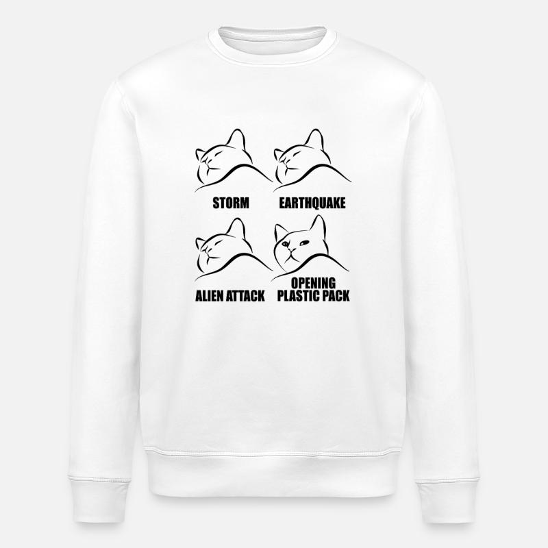 Katze - selektive Wahrnehmung - Spruch - Stanley/Stella Unisex Bio-Sweatshirt ROLLER - Weiß