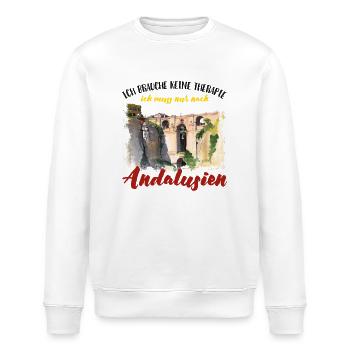 Ronda - Andalusien - Aquarell - Spanien Urlaub - Stanley/Stella Unisex Bio-Sweatshirt ROLLER - Weiß - Vorne - Nik (191cm)