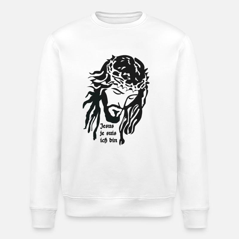 Jesus - Stanley/Stella Unisex Bio-Sweatshirt ROLLER - Weiß