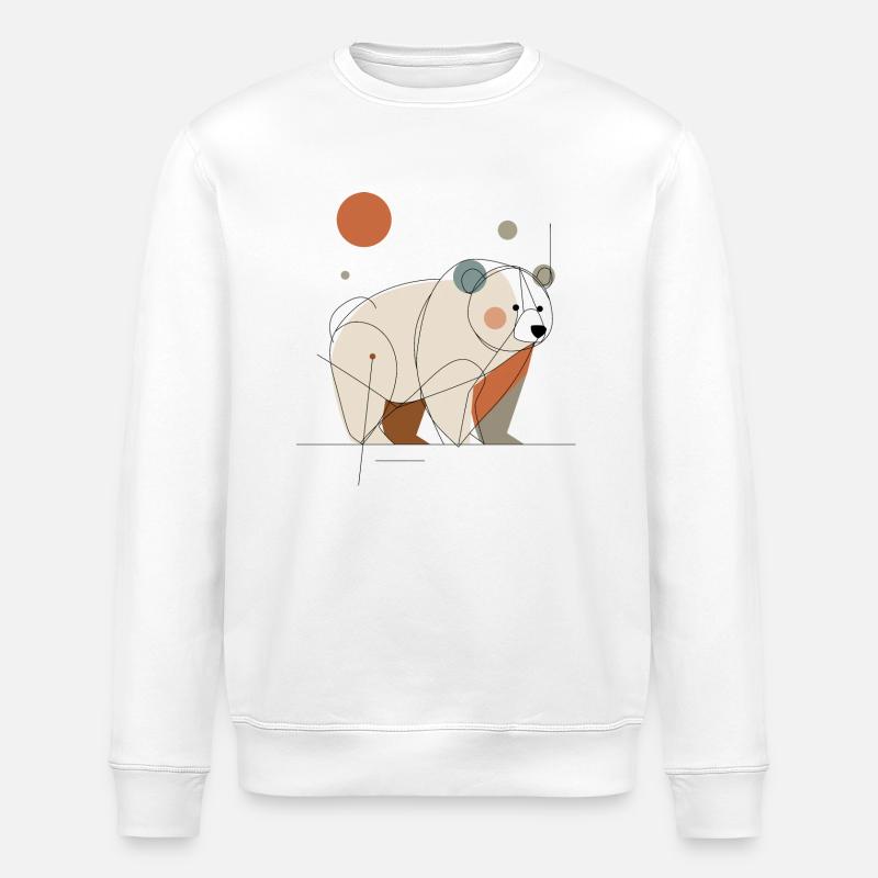 Geometrischer Bär - Stanley/Stella Unisex Bio-Sweatshirt ROLLER - Weiß