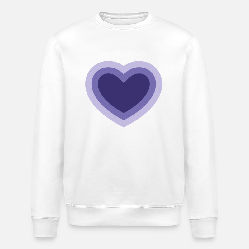 Herz konzentrisch lila - Stanley/Stella Unisex Bio-Sweatshirt ROLLER - Weiß